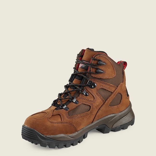 Men's Red Wing TruHiker 6-inch Waterproof Safety Toe Hiking Boots Brown | IL140AFRZ