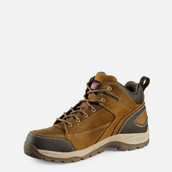 Men's Red Wing Truhiker 5-inch Hiker Safety Shoes Brown | IL187RXHS