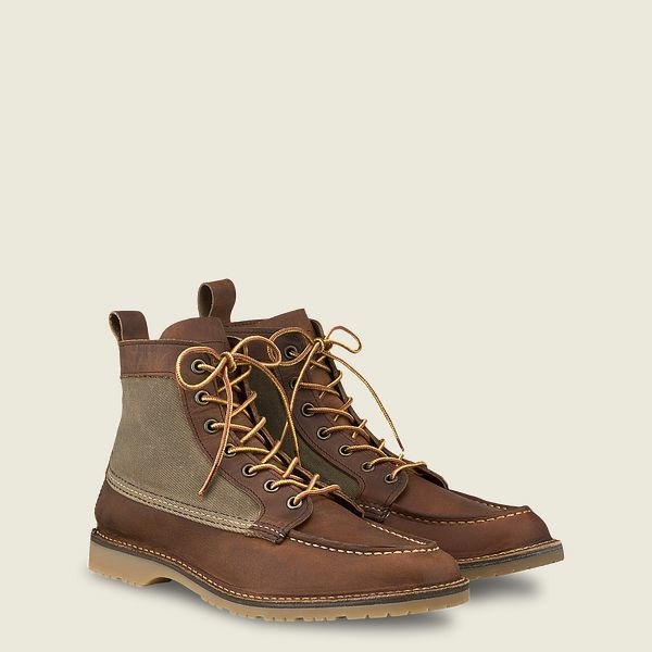 Men's Red Wing Weekender Canvas Moc 6-Inch Boot Heritage Boots Brown | IL970SKFM