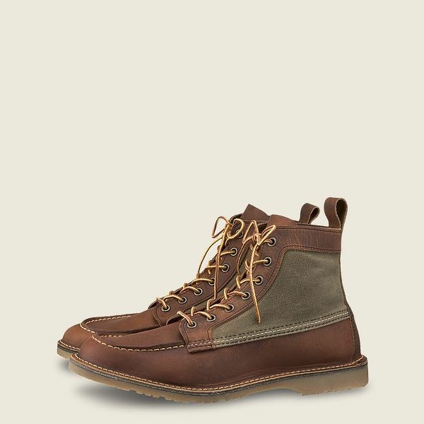 Men's Red Wing Weekender Canvas Moc 6-Inch Boot Heritage Boots Brown | IL970SKFM