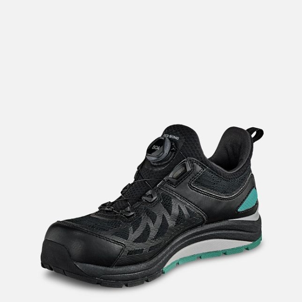 Women's Red Wing Cooltech™ Athletics Safety Shoes Black / Turquoise | IL720WEXT