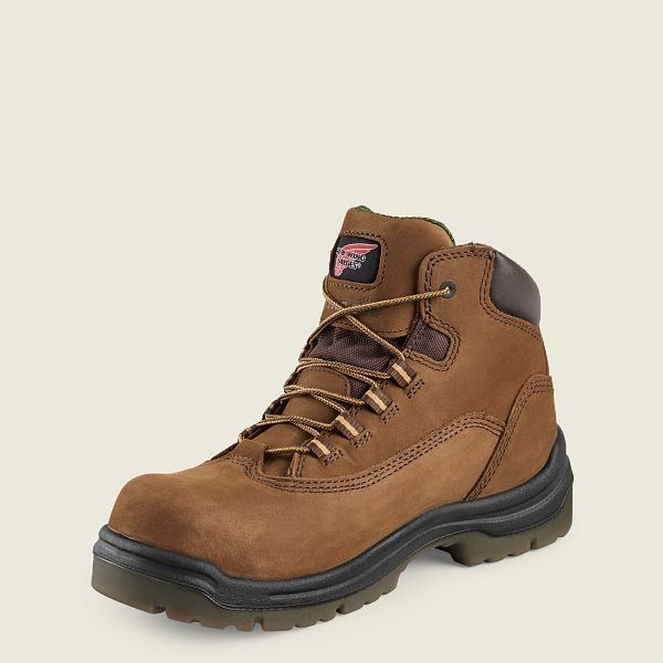 Women's Red Wing King Toe 5-inch Waterproof Safety Toe Boot Work Boots Brown | IL234HGEM