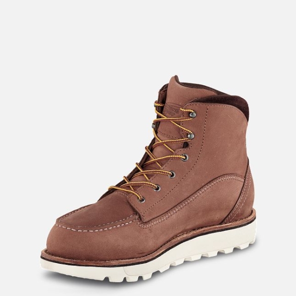 Women's Red Wing Traction Tred Lite 6-inch Waterproof Work Boots Dark Red | IL361OPEV