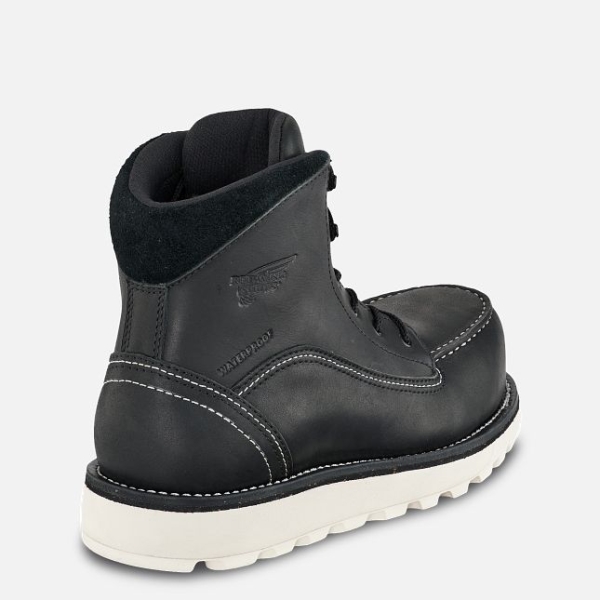 Women's Red Wing Traction Tred Lite 6-inch Waterproof Safety Shoes Black | IL487RBCL