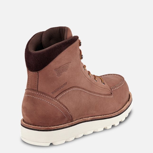 Women's Red Wing Traction Tred Lite 6-inch Waterproof Waterproof Shoes Dark Red | IL497FGVW