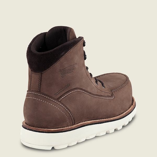 Women's Red Wing Traction Tred Lite 6-inch Waterproof Safety Toe Boot Work Boots Brown / White | IL580FVSI