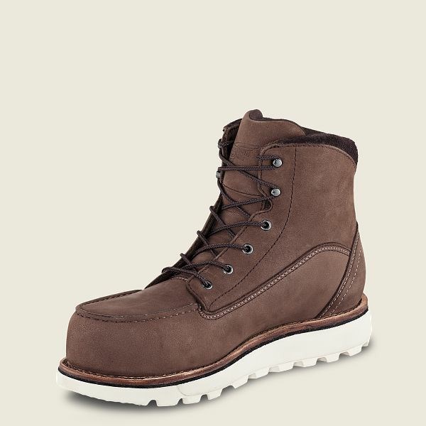 Women's Red Wing Traction Tred Lite 6-inch Waterproof Safety Toe Boot Work Boots Brown / White | IL580FVSI