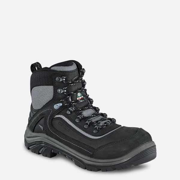 Women\'s Red Wing Tradeswoman 6-inch Waterproof CSA Hiker Work Boots Black / Grey | IL183XTBP