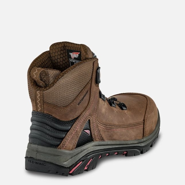 Women's Red Wing Tradeswoman 6-inch Waterproof Safety Shoes Brown | IL290UFEN