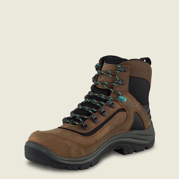 Women's Red Wing Tradeswoman 6-inch Waterproof Safety Toe Boot Hiking Boots Brown / Black | IL610HRBV