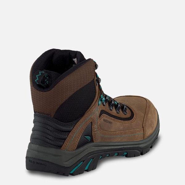 Women's Red Wing Tradeswoman 6-inch Waterproof Waterproof Shoes Brown / Turquoise | IL628FCRN