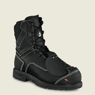 Men's Red Wing Brnr XP 8-inch Waterproof, Metguard, CSA Safety Toe Boot Work Boots Black | IL502IWLJ