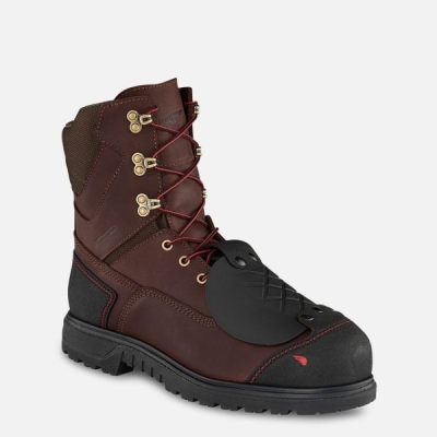 Men's Red Wing Brnr Xp 8-inch Waterproof Metguard Work Boots Brown | IL137HAMW