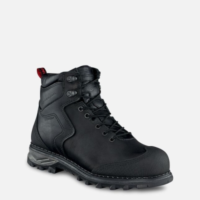 Men's Red Wing Burnside 6-inch Waterproof Safety Shoes Black | IL526PBXA