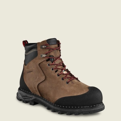 Men's Red Wing Burnside 6-inch Waterproof, CSA Safety Toe Boot Work Boots Brown / Black | IL749KQIU