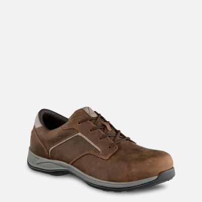 Men's Red Wing ComfortPro Oxford Safety Shoes Brown | IL321BRGN