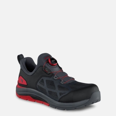 Men's Red Wing Cooltech™ Safety Toe Athletic Work Shoes Black / Red | IL358BYGZ