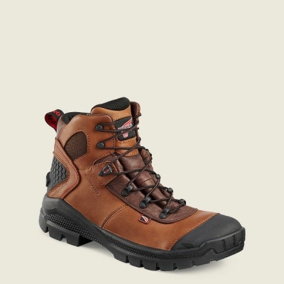 Men's Red Wing Crv 6-inch Waterproof Safety Toe Boots Brown / Black | IL293ANME