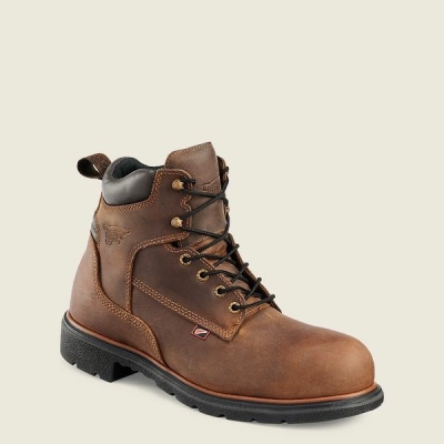 Men's Red Wing DynaForce 6-inch Safety Toe Boot Work Boots Brown | IL067SAXL