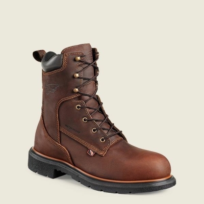 Men's Red Wing DynaForce 8-inch Waterproof Safety Toe Boot Work Boots Brown | IL512EACT