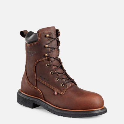 Men's Red Wing Dynaforce® 8-inch Waterproof Work Boots Brown | IL184XYBG