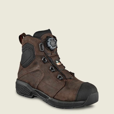 Men's Red Wing Exos Lite 6-inch Waterproof Safety Toe Boots Brown / Black | IL469RPAS