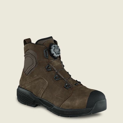 Men's Red Wing Exos Lite 6-inch Waterproof Safety Toe Boots Brown / Black | IL750FDZH