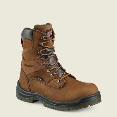 Men's Red Wing King Toe 8-inch Insulated, Waterproof Safety Toe Boot Work Boots Brown | IL957GYFO