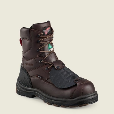 Men's Red Wing King Toe 8-inch Waterproof CSA Metguard Safety Toe Boots Brown / Black | IL190FSDP