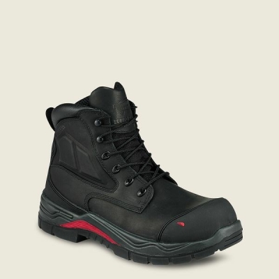 Men's Red Wing King Toe ADC 6-inch Waterproof Safety Toe Boot Work Boots Black | IL792NQKO