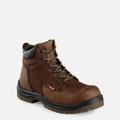 Men's Red Wing King Toe® 6-inch Safety Shoes Brown | IL375OMHU