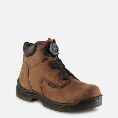 Men's Red Wing King Toe® 6-inch Waterproof Work Boots Brown | IL783VBJF