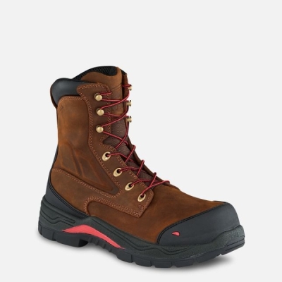 Men's Red Wing King Toe® Adc 8-inch Waterproof Shoes Brown | IL023XVHU