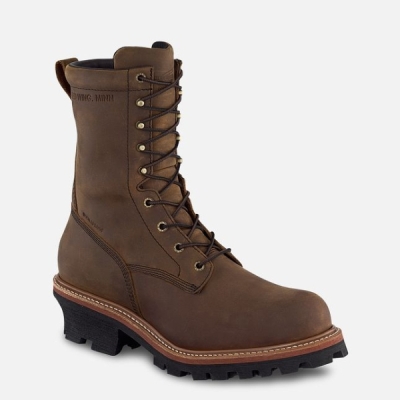 Men's Red Wing Loggermax 9-inch Insulated, Logger Waterproof Shoes Brown | IL896DEIQ