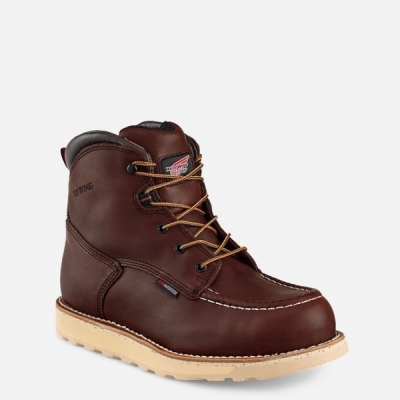 Men's Red Wing Traction Tred 6-inch Waterproof Shoes Brown | IL527FDBM