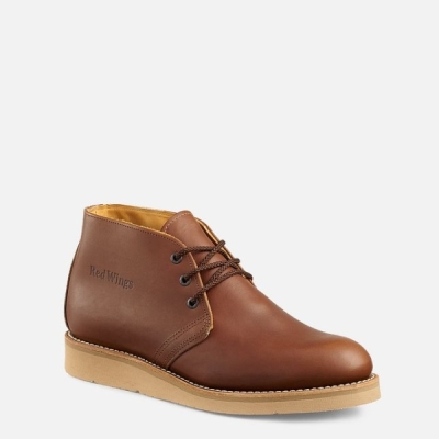 Men's Red Wing Traction Tred Chukka Work Boots Brown | IL617PAUK