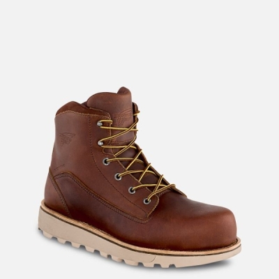 Men's Red Wing Traction Tred Lite 6-inch Waterproof Work Boots Brown | IL910UHNI