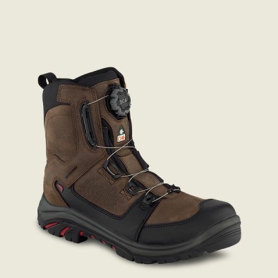 Men's Red Wing Tradesman 8-inch BOA,Waterproof, CSA Safety Toe Boot Work Boots Black / Brown | IL149PZXJ