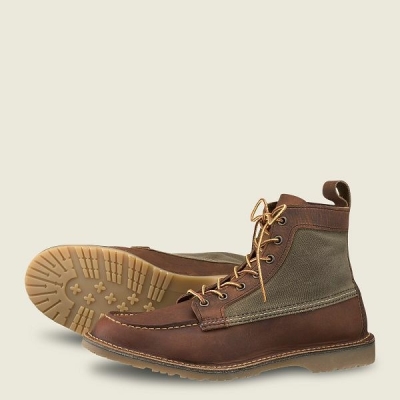 Men's Red Wing Weekender Canvas Moc 6-Inch Boot Heritage Boots Brown | IL970SKFM