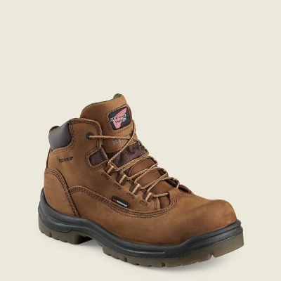 Women's Red Wing King Toe 5-inch Waterproof Safety Toe Boot Work Boots Brown | IL234HGEM