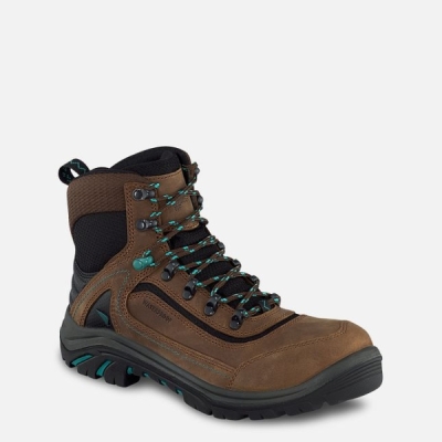 Women's Red Wing Tradeswoman 6-inch Waterproof Work Boots Brown / Turquoise | IL916MBXA